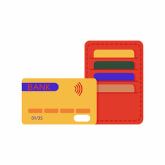 Credit card. Single flat illustration on white background