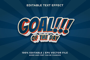 Goal Of The Day editable text effect style Premium Vector