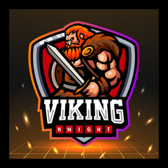 Viking knight mascot. esport logo design