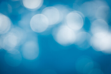 Bokeh sea water splashing waves backgrounds.Blue sea water.Blue pattern backgrounds.wallpaper white circle .