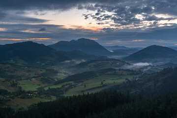 Obraz na płótnie Canvas Aramaio valley at sunrise in Basque Country, Spain