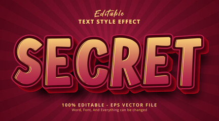 Fototapeta na wymiar Secret text on poster headline style effect, editable text effect