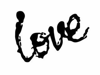 Vector Handwritting Brush Hand Drawn Element in Black Color Love Sign Sketch Style Abstract Decor Icon Isolated on white Background