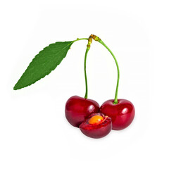 cherries isolated on white background