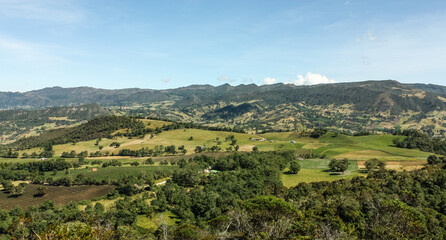 Panoramic view of the mountains and the Andes, province of Cundinamarca. Colombia - 450564405