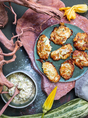 French cuisine fried zucchini with cheese