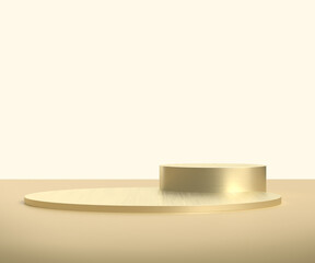 empty gold, 3D illustration, rendering