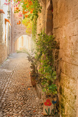 A charming street in Rhodes - Greece 