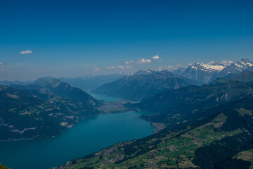 Naklejka na ściany i meble Landscape view of the Swiss Alpes, shot near Kandersteg, Bern, Switzerland