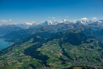 Landscape view of the Swiss Alpes, shot near Kandersteg, Bern, Switzerland