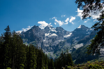 Obraz premium Landscape view of the Swiss Alpes, shot near Kandersteg, Bern, Switzerland