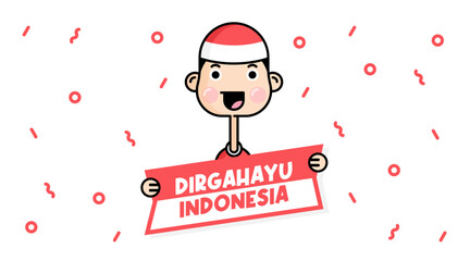 Happy Indonesian independence day background illustration