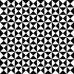 Seamless vector pattern.
Repeat symmetric triangle background.
Black and white geometric texture.