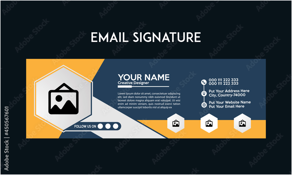 Wall mural new email signature design and header template