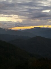 sunset over the mountains