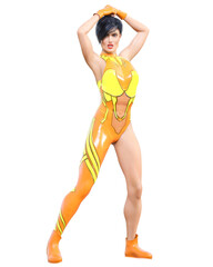 3D comics cosplay anime girl.