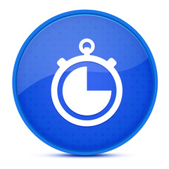 Stop watch aesthetic glossy blue round button abstract