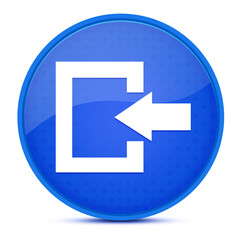 Logout aesthetic glossy blue round button abstract