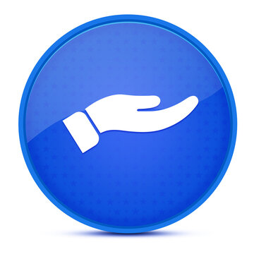recommend clip art: Hand aesthetic glossy blue round button abstract
