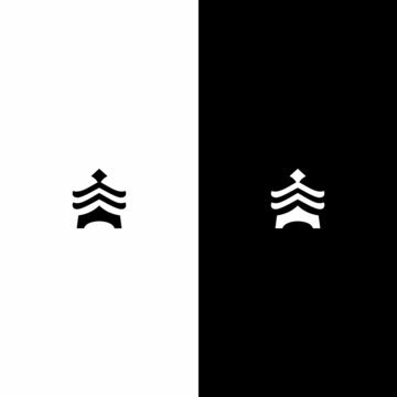pagoda building logo creative