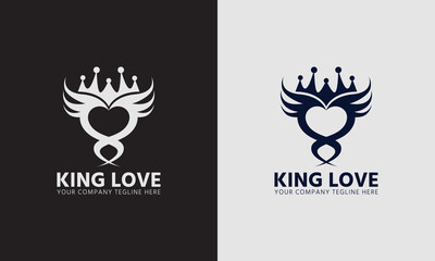 King Love Logo Design Template