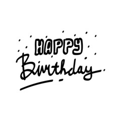 Hand drawn lettering greeting design happy birthday