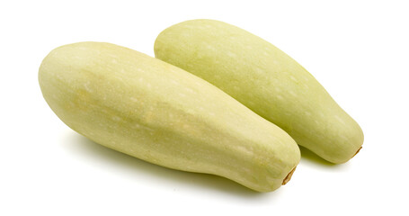 Fresh zucchini or squashes, isolated on a white background. High resolution image.
