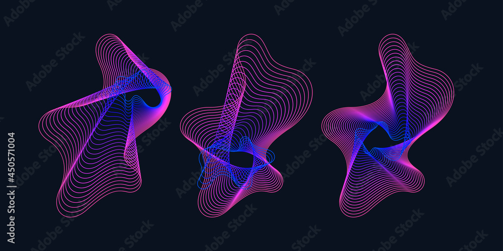Poster modern vector abstract element with colored lines. illustration suitable for design