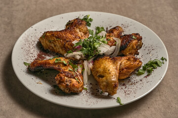 Fried chicken breasts with spices