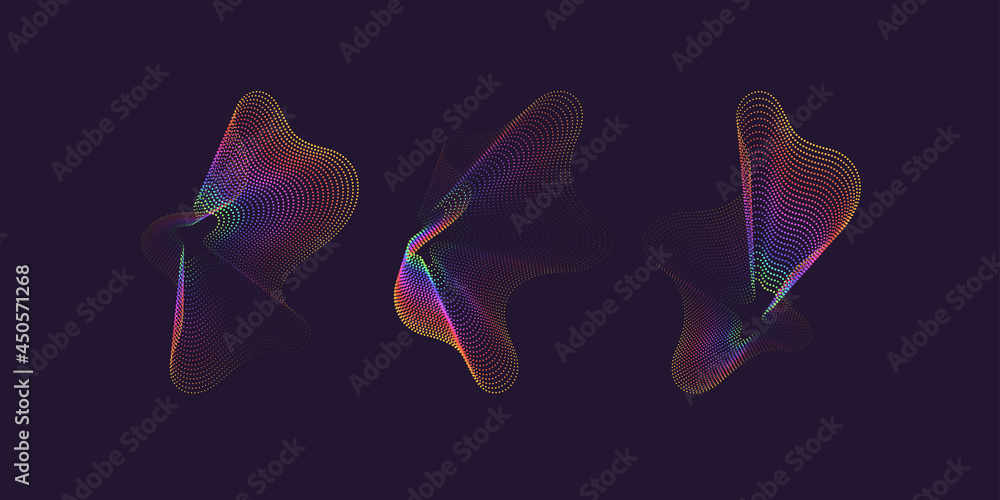 Aufkleber a set of amorphous shapes on a dark background. abstract vector elements for your design. graphic im