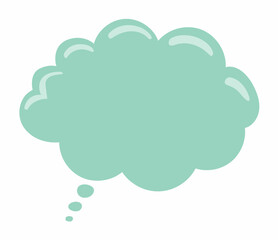 Green paper bubbles for speech on an white background. Abstract design. Vector illustration.