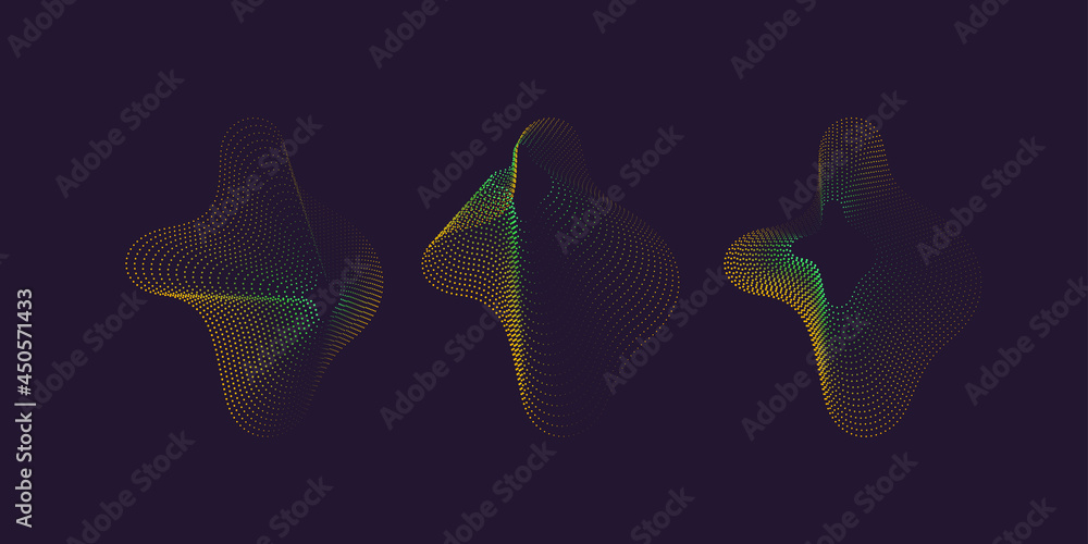 Aufkleber a set of amorphous shapes on a dark background. abstract vector elements for your design. graphic im
