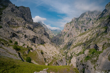 landscape in the mountains in Ruta del Cares, León
