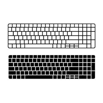 black and white keyboard outline