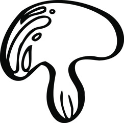 mushroom vector black and white
