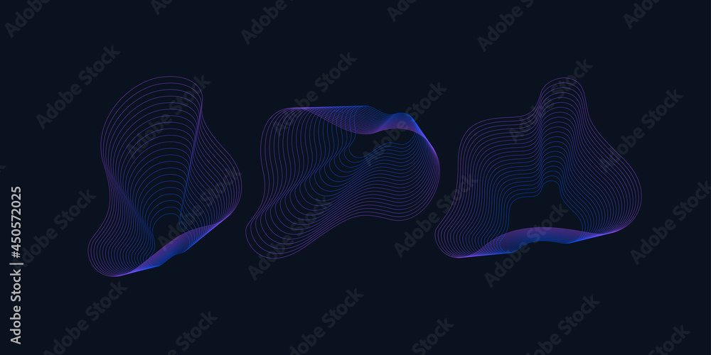 Aufkleber a set of amorphous shapes on a dark background. abstract vector elements for your design. graphic im