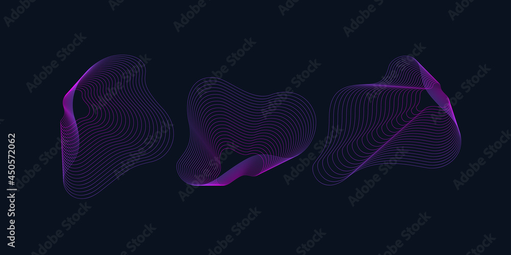 Aufkleber a set of amorphous shapes on a dark background. abstract vector elements for your design. graphic im