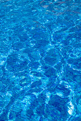 bright blue pool water in daylight