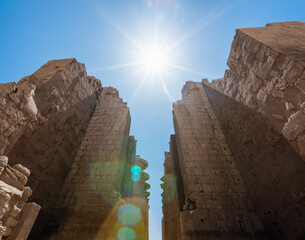antique columns in a karnak temple in luxor