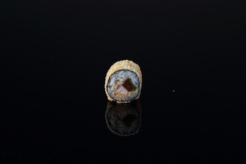 Roll with eel in tempura