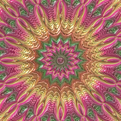 Fototapeta na wymiar 3d effect - abstract floral fractal pattern 