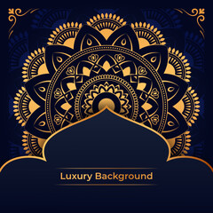 luxury mandala background with golden arabesque pattern. ornamental background design.