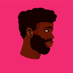Black man with beard and hair 