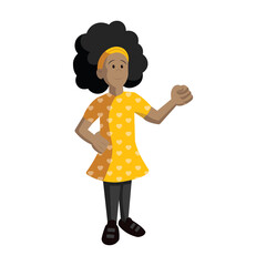 Isolated afroamerican woman with a hand up Vector