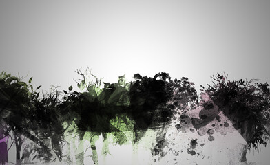 abstract colorful forest tree trees background bg art