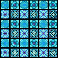 Abstract ornamental decorative pattern of squares. Mosaic art ornamental texture.
