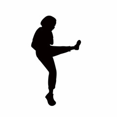 Fototapeta na wymiar a girl jumping body silhouette vector