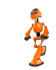 nice robot is walking