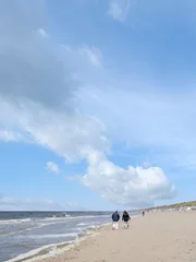 Gordijnen Walk on the Beach of Wijk aan Zee, Noord-Holland Province, The Netherlands © Holland-PhotostockNL