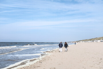 Walk on the Beach of Wijk aan Zee, Noord-Holland Province, The Netherlands